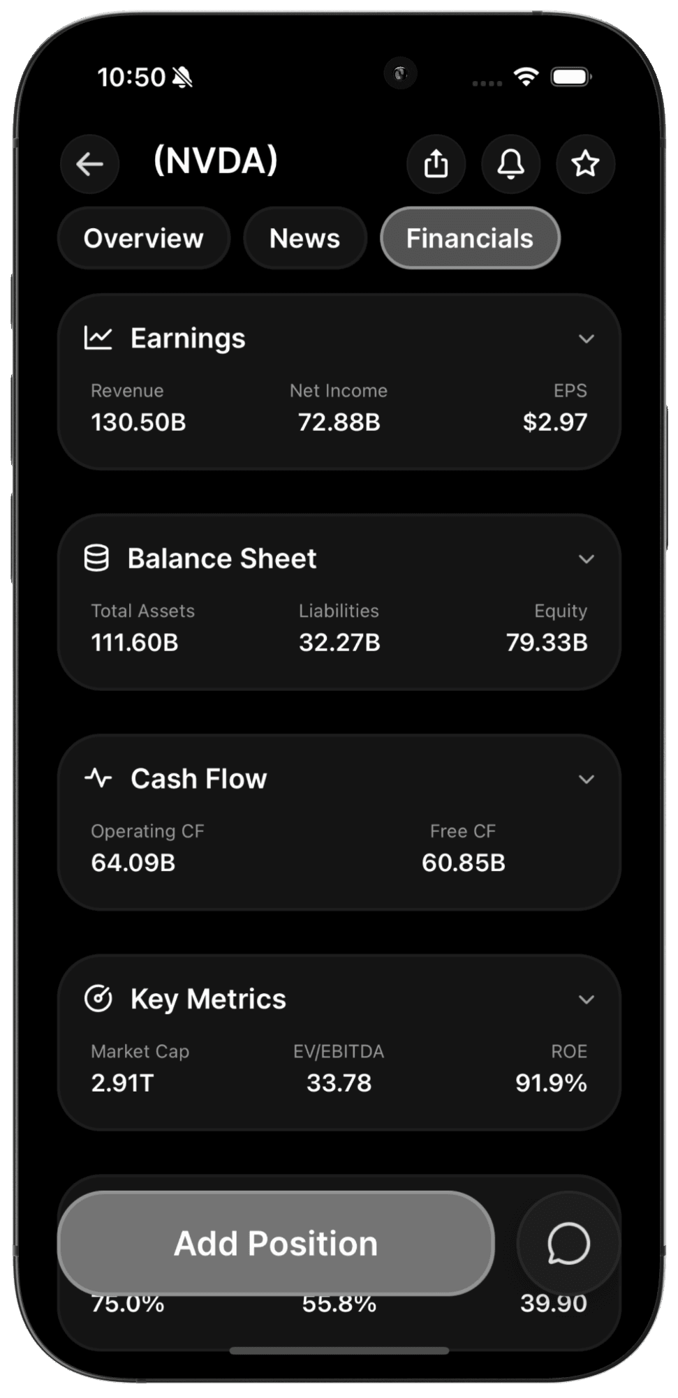 Stock Financials